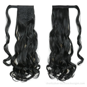 Wholesale Hot Sale Chorliss Natural Indian Virgin Cheveux Afro Curly Hair Ponytail For Black Women Synthetic Ponytail Extensions